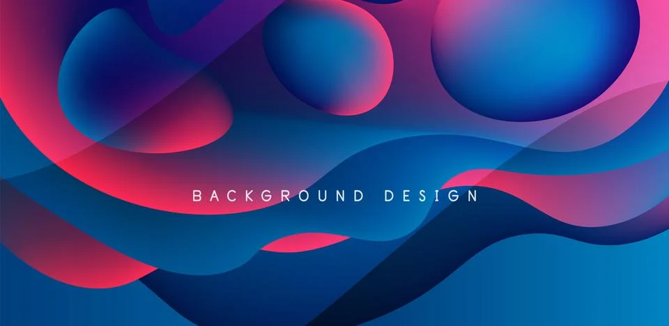 Abstract background fluid bubbles and wave elements. Template for covers Stock Illustration
