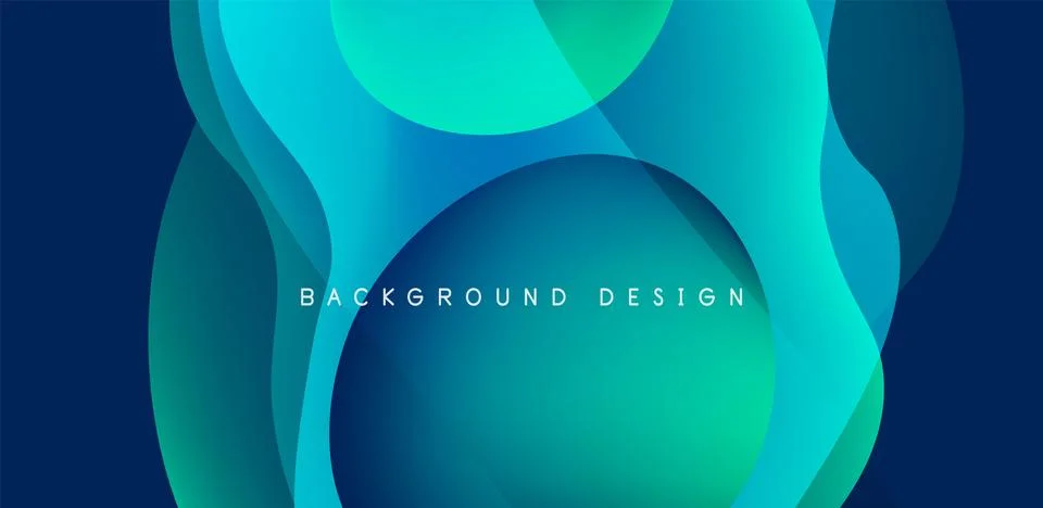 Abstract background fluid bubbles and wave elements. Template for covers Illustrazione stock