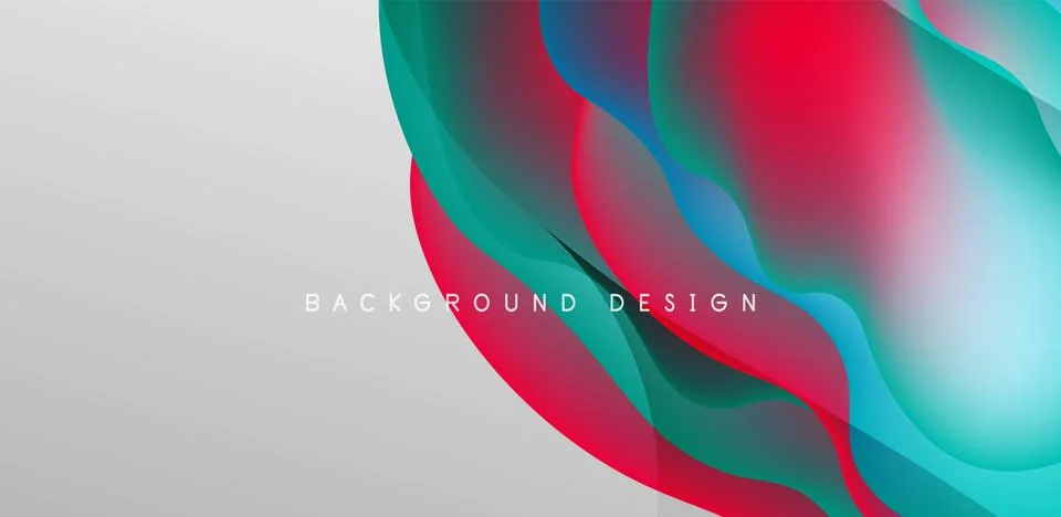 Abstract background fluid bubbles and wave elements. Template for covers Stock Illustration