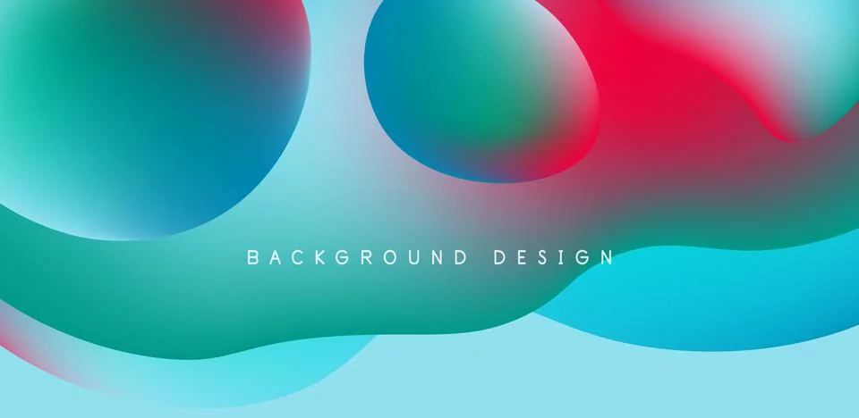 Abstract background fluid bubbles and wave elements. Template for covers Illustrazione stock