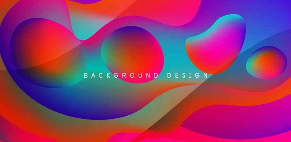Abstract background fluid bubbles and wave elements. Template for covers Stock Illustration