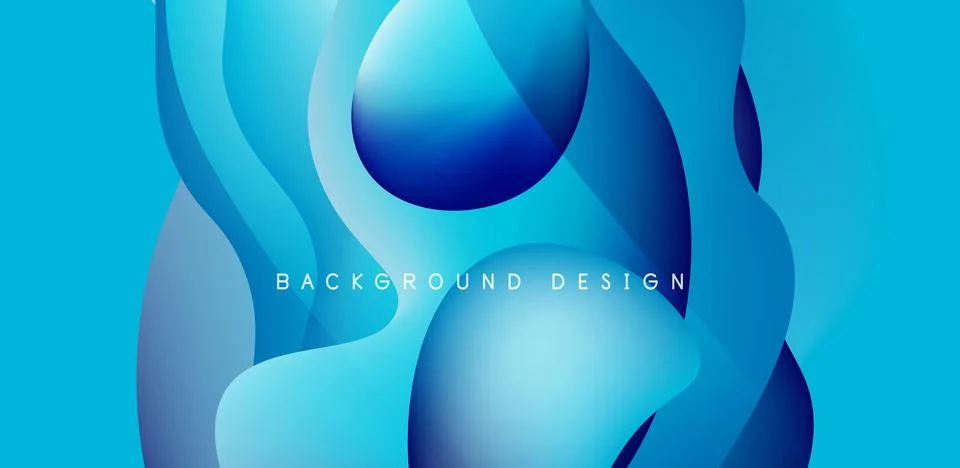 Abstract background fluid bubbles and wave elements. Template for covers Stock Illustration