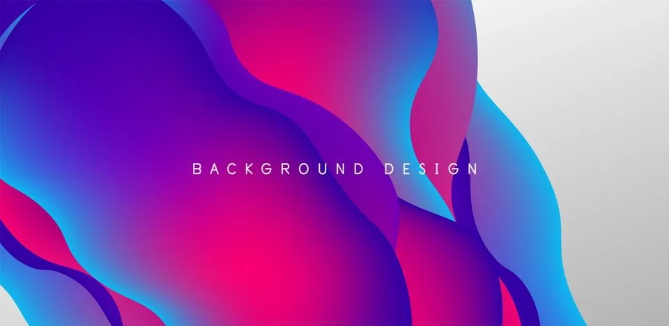Abstract background fluid bubbles and wave elements. Template for covers Illustrazione stock