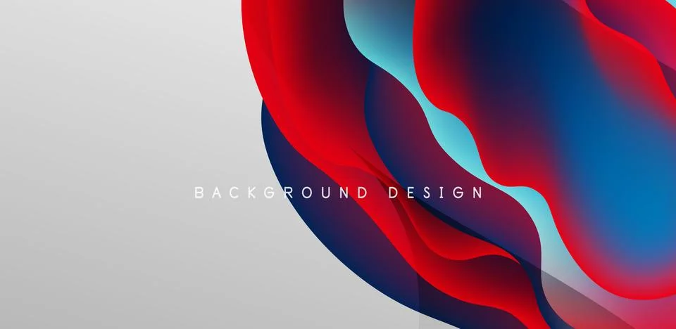 Abstract background fluid bubbles and wave elements. Template for covers Illustrazione stock