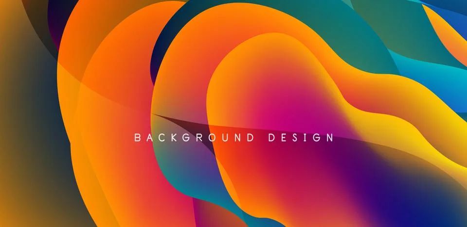 Abstract background fluid bubbles and wave elements. Template for covers Illustrazione stock