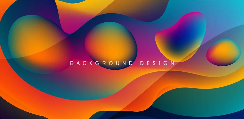 Abstract background fluid bubbles and wave elements. Template for covers 스톡 일러스트