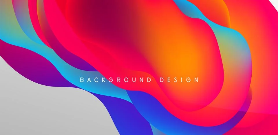 Abstract background fluid bubbles and wave elements. Template for covers イラスト素材