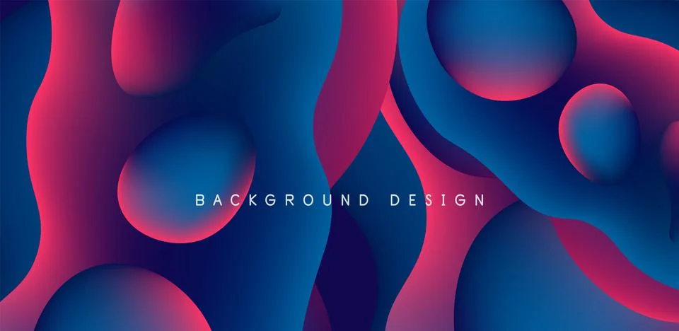 Abstract background fluid bubbles and wave elements. Template for covers Illustrazione stock
