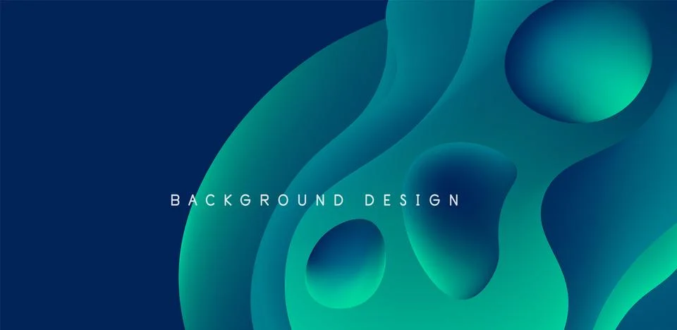 Abstract background fluid bubbles and wave elements. Template for covers Stock Illustration
