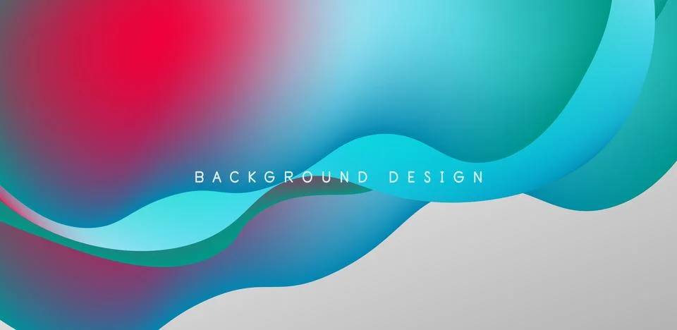 Abstract background fluid bubbles and wave elements. Template for covers Stock Illustration
