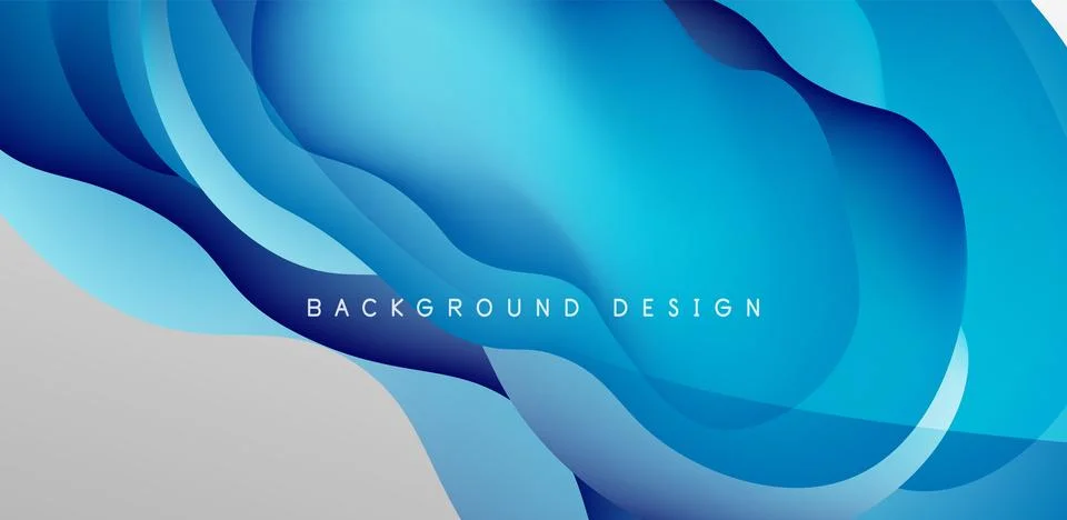 Abstract background fluid bubbles and wave elements. Template for covers Stock Illustration
