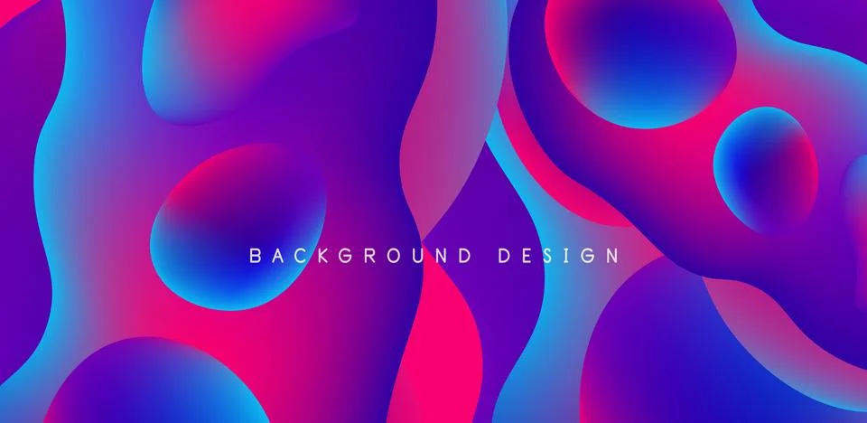 Abstract background fluid bubbles and wave elements. Template for covers Illustrazione stock