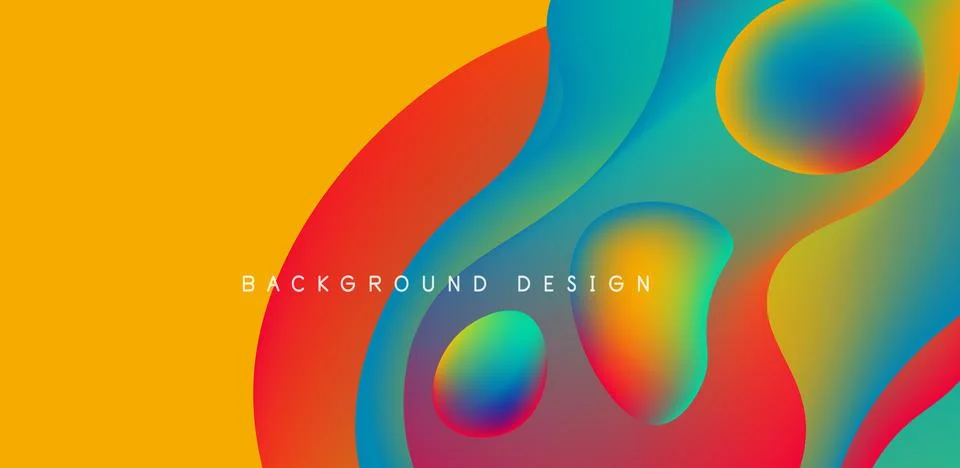 Abstract background fluid bubbles and wave elements. Template for covers イラスト素材