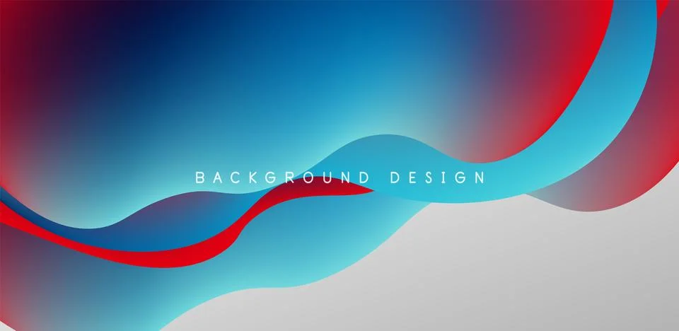 Abstract background fluid bubbles and wave elements. Template for covers Stock Illustration
