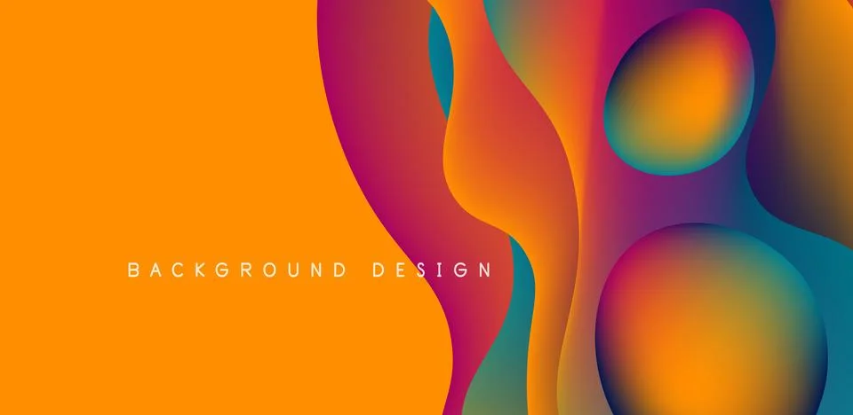 Abstract background fluid bubbles and wave elements. Template for covers Stock Illustration