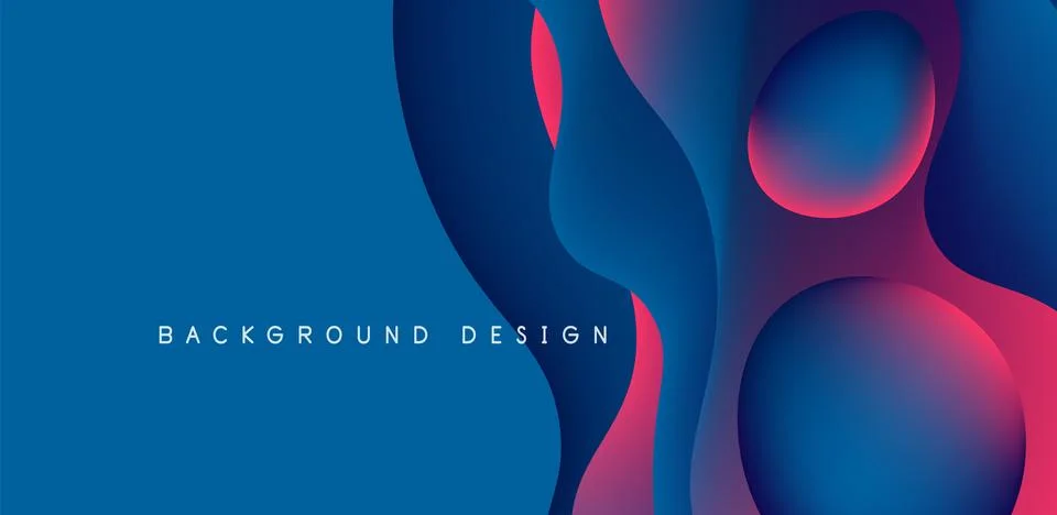 Abstract background fluid bubbles and wave elements. Template for covers Stock Illustration