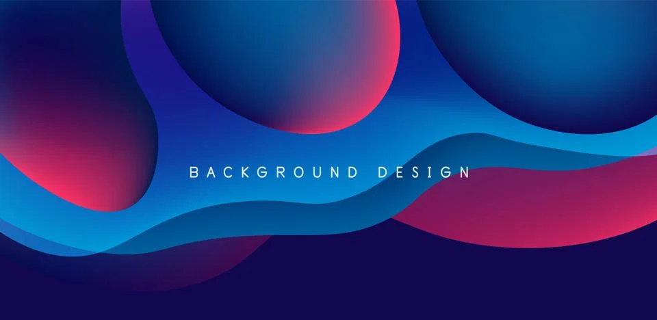 Abstract background fluid bubbles and wave elements. Template for covers Illustrazione stock