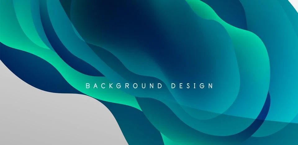 Abstract background fluid bubbles and wave elements. Template for covers Stock Illustration