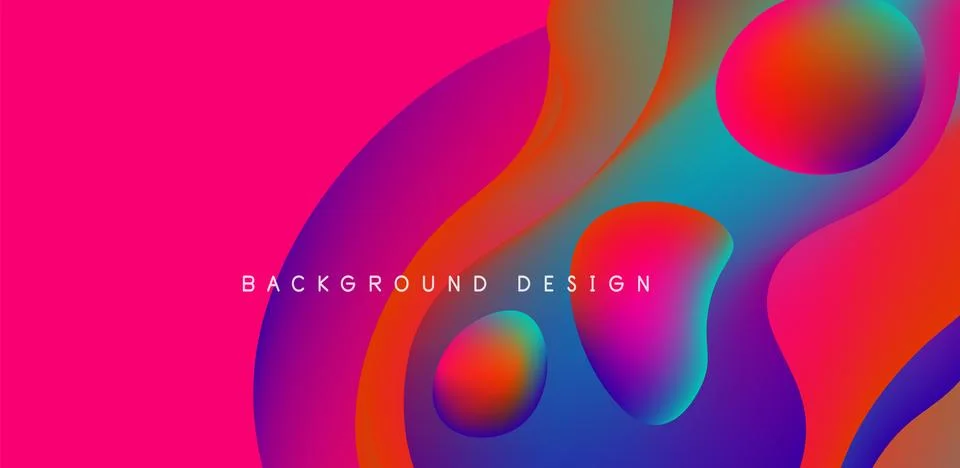Abstract background fluid bubbles and wave elements. Template for covers Stock Illustration