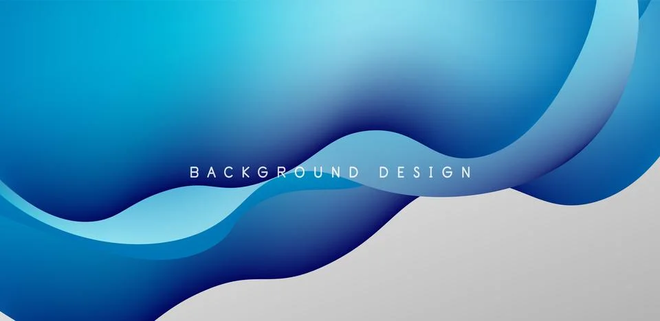 Abstract background fluid bubbles and wave elements. Template for covers Illustrazione stock