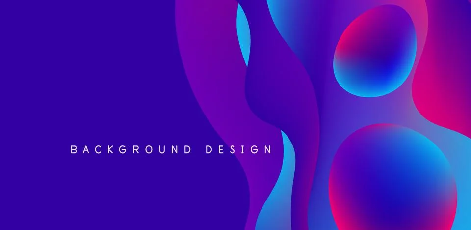 Abstract background fluid bubbles and wave elements. Template for covers Stock Illustration