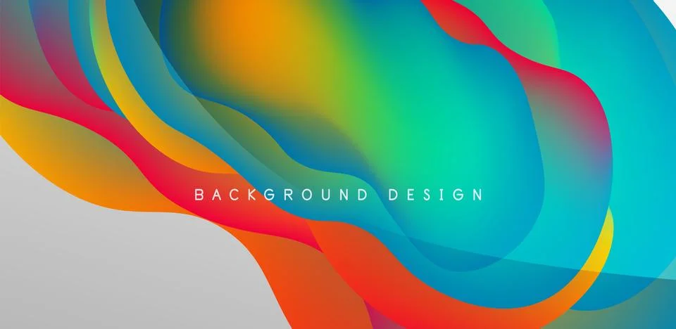 Abstract background fluid bubbles and wave elements. Template for covers Stock Illustration