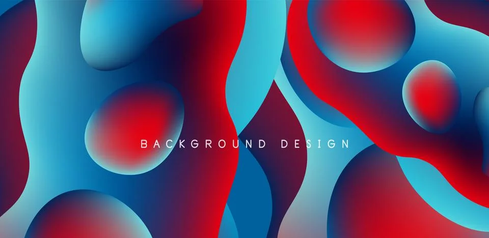 Abstract background fluid bubbles and wave elements. Template for covers Stock Illustration