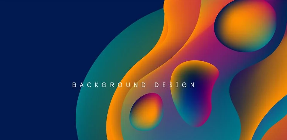 Abstract background fluid bubbles and wave elements. Template for covers 스톡 일러스트