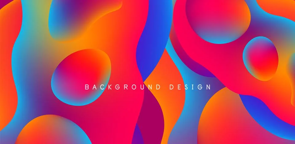 Abstract background fluid bubbles and wave elements. Template for covers Stock Illustration