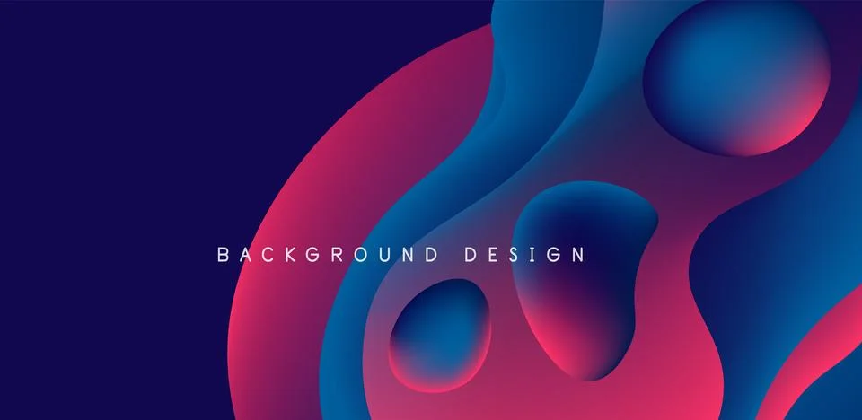 Abstract background fluid bubbles and wave elements. Template for covers Illustrazione stock