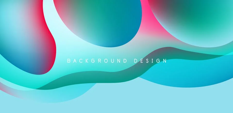 Abstract background fluid bubbles and wave elements. Template for covers Stock Illustration