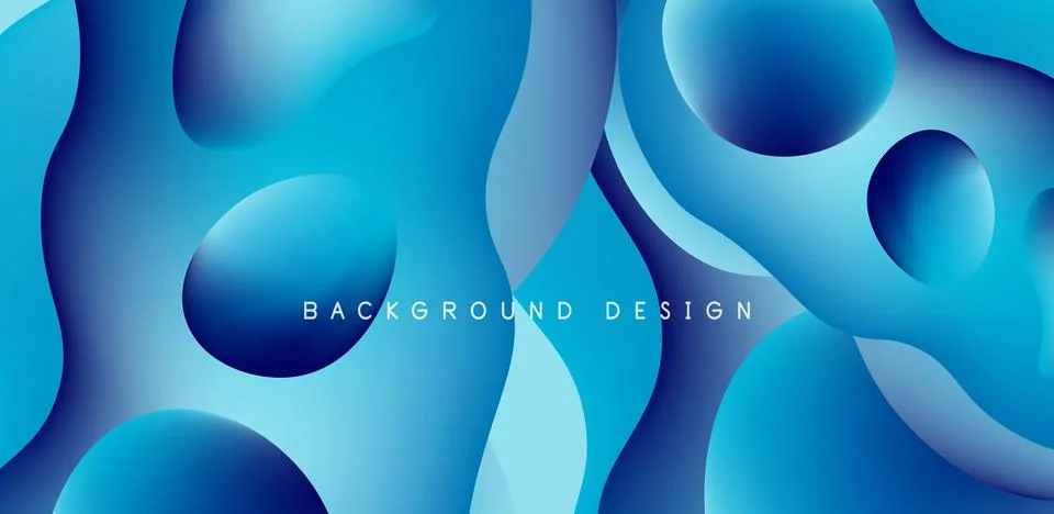 Abstract background fluid bubbles and wave elements. Template for covers Illustrazione stock