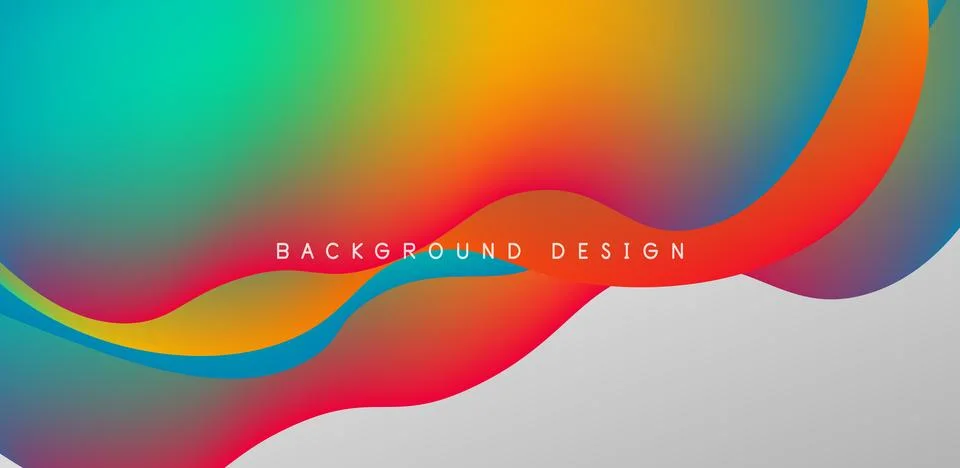 Abstract background fluid bubbles and wave elements. Template for covers Illustrazione stock