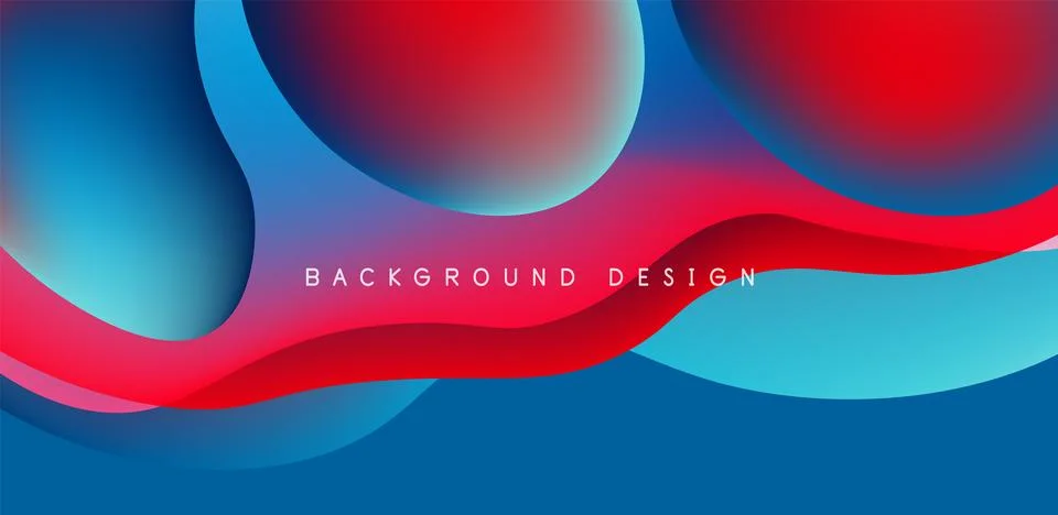 Abstract background fluid bubbles and wave elements. Template for covers 库存插图