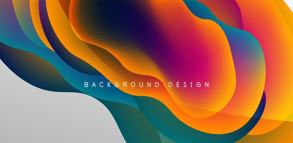Abstract background fluid bubbles and wave elements. Template for covers Stock Illustration