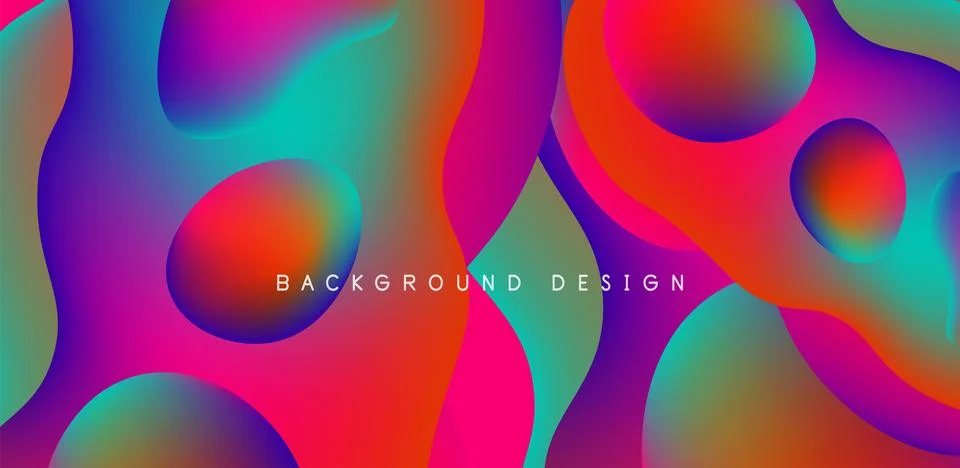 Abstract background fluid bubbles and wave elements. Template for covers Stock Illustration