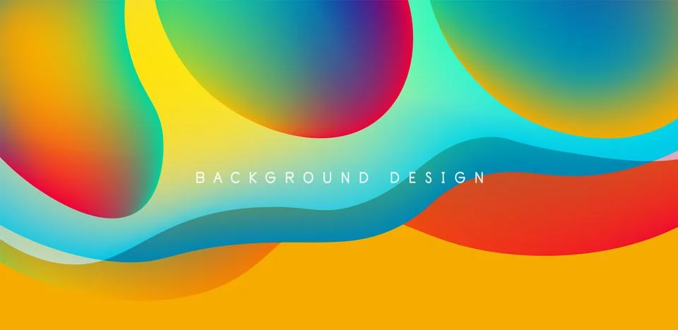 Abstract background fluid bubbles and wave elements. Template for covers Stock Illustration