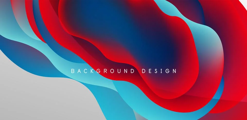 Abstract background fluid bubbles and wave elements. Template for covers Stock Illustration