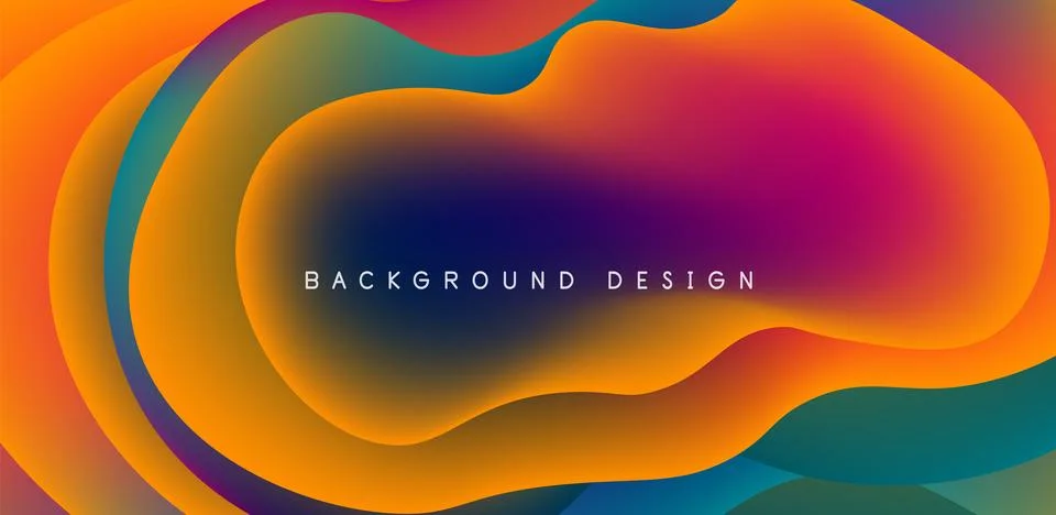 Abstract background fluid bubbles and wave elements. Template for covers Stock Illustration
