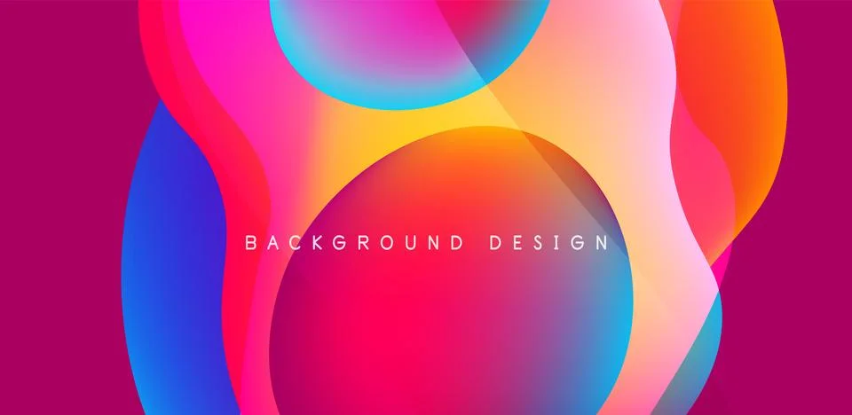 Abstract background fluid bubbles and wave elements. Template for covers Illustrazione stock
