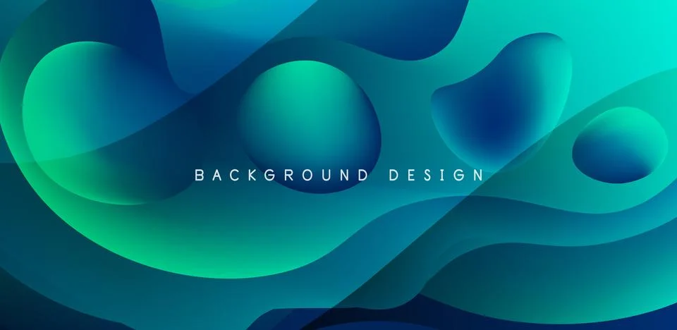 Abstract background fluid bubbles and wave elements. Template for covers Stock Illustration