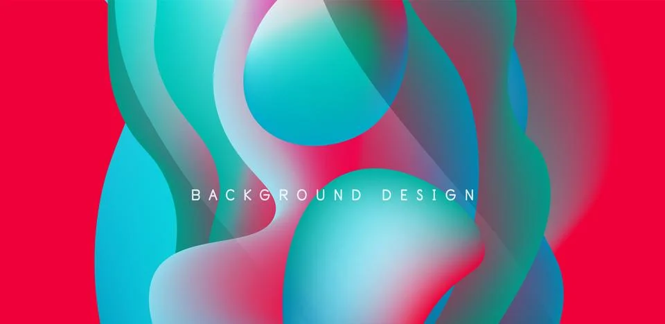 Abstract background fluid bubbles and wave elements. Template for covers Stock Illustration