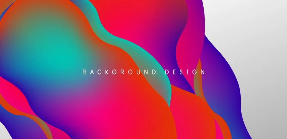 Abstract background fluid bubbles and wave elements. Template for covers Stock Illustration