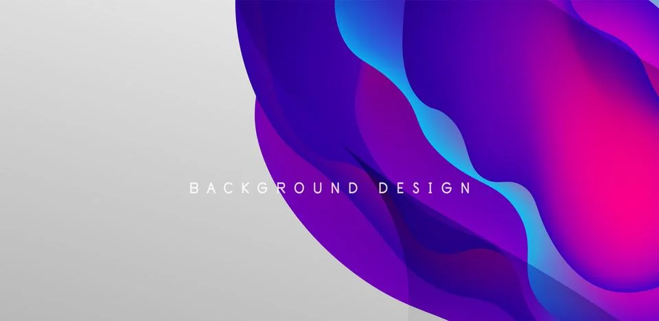 Abstract background fluid bubbles and wave elements. Template for covers Illustrazione stock