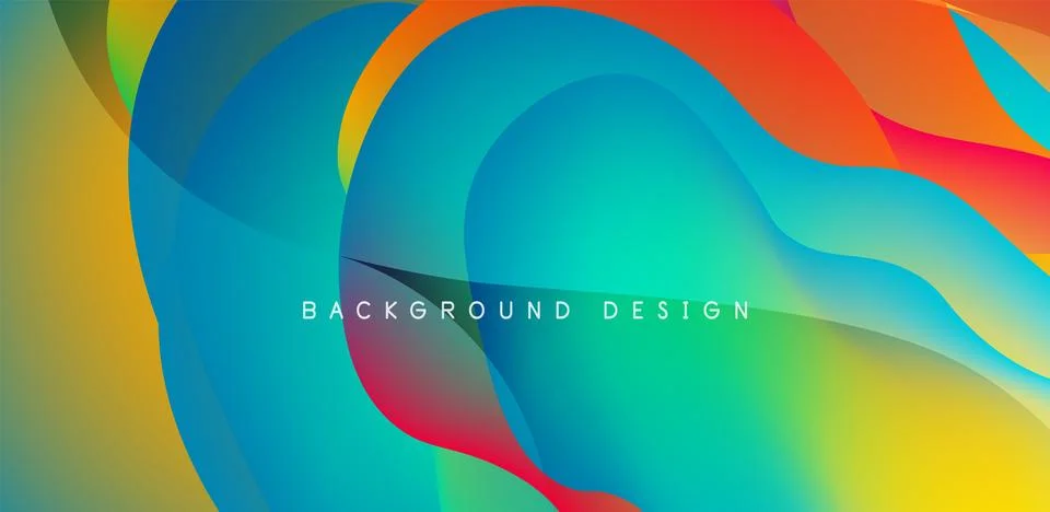 Abstract background fluid bubbles and wave elements. Template for covers Stock Illustration