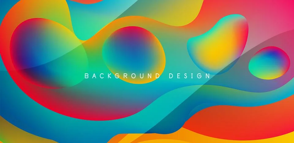 Abstract background fluid bubbles and wave elements. Template for covers 스톡 일러스트