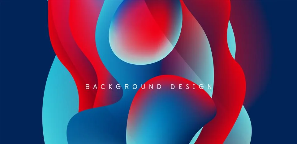 Abstract background fluid bubbles and wave elements. Template for covers Stock Illustration