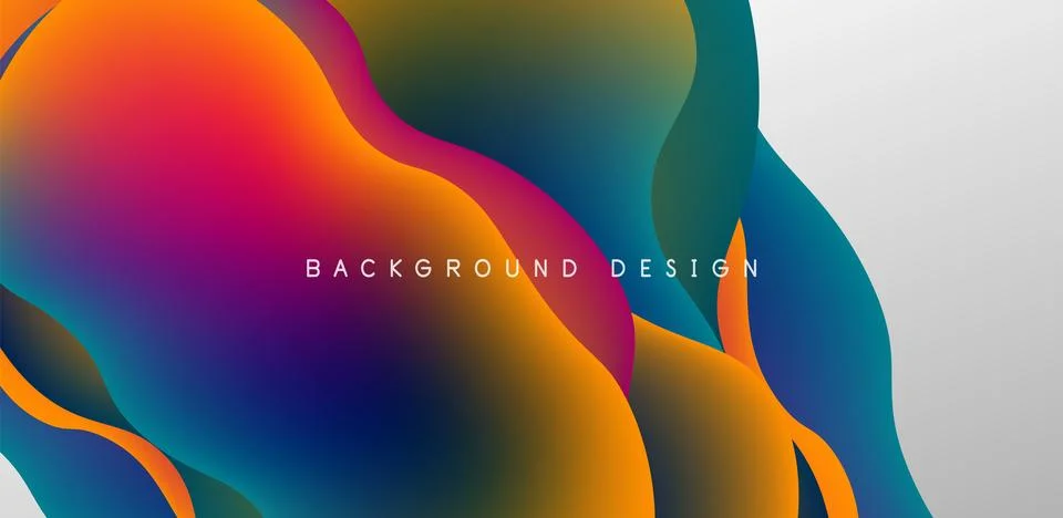 Abstract background fluid bubbles and wave elements. Template for covers Stock Illustration