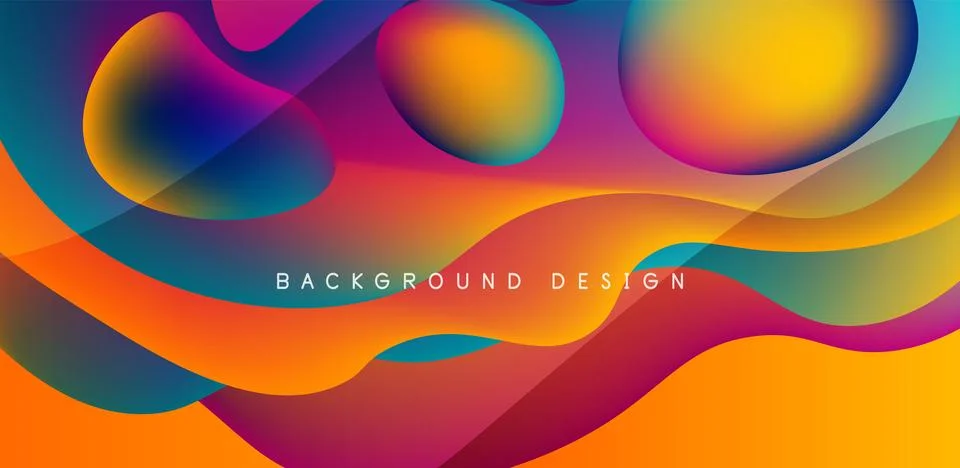 Abstract background fluid bubbles and wave elements. Template for covers イラスト素材