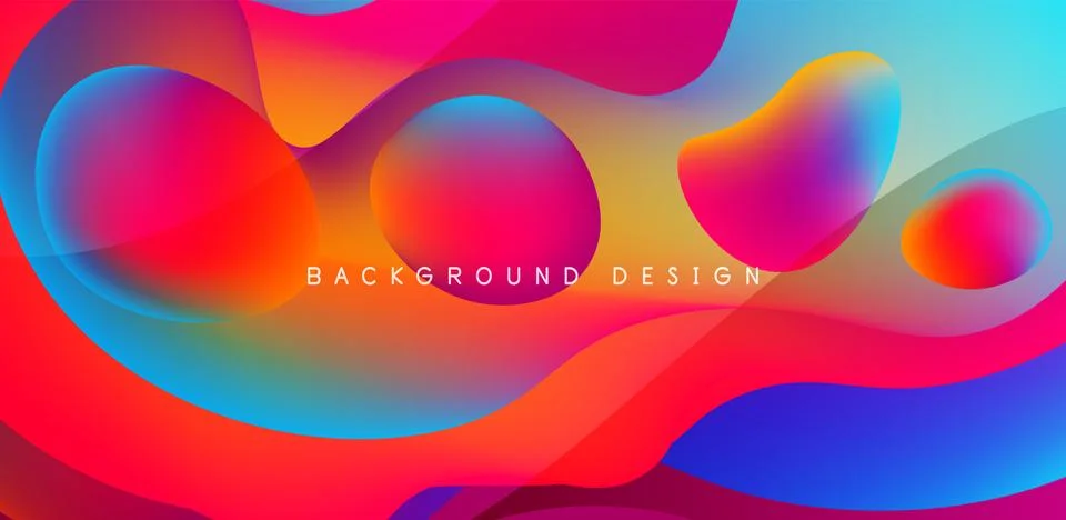 Abstract background fluid bubbles and wave elements. Template for covers Stock Illustration